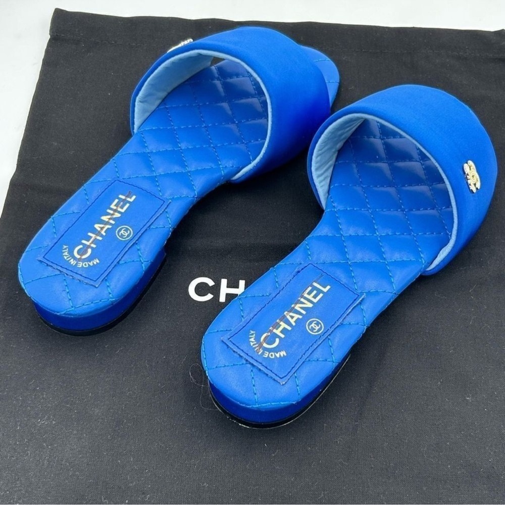 Women’s Chanel CC satin sandal size 36 made in Italy - Picture 8 of 11